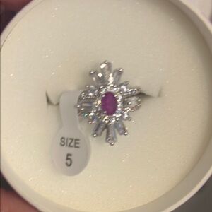 Elegant Silver and Purple Women's Ring